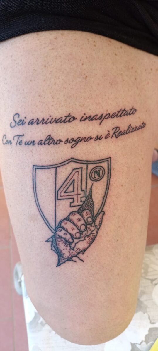 tatuaggio quarto scudetto del napoli ciro botta